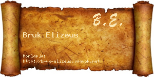 Bruk Elizeus névjegykártya